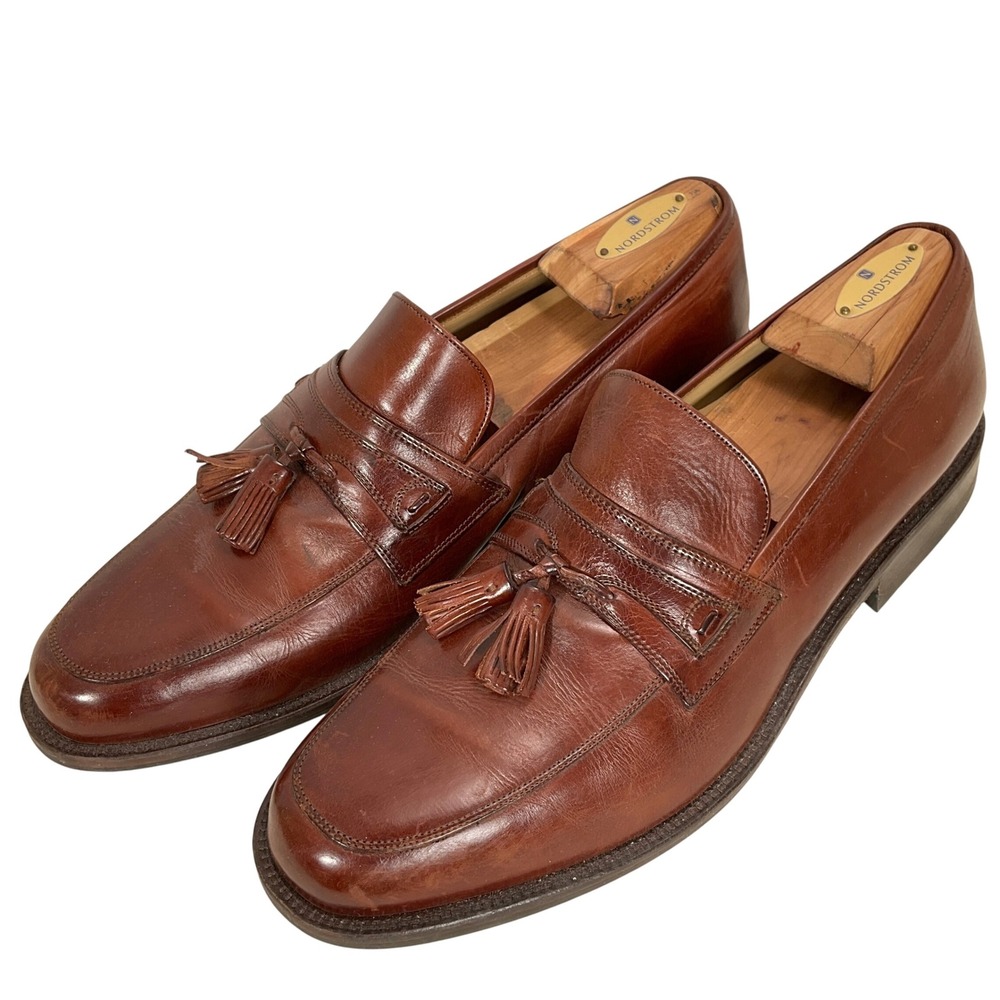 Johnston & Murphy Signature Loafers Mens Brown Leather Tassel Loafer Dress Shoes